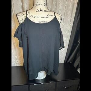 Mossimo Black Cold Shoulder Blouse - Size Medium